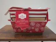 Holiday Time Christmas Mini Loaf Pans 100% Stoneware Set Of Two.