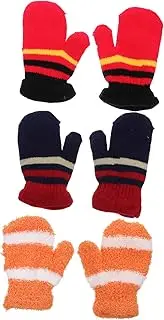 [Healeved] Toddler Knitting Gloves 3 Sets of Full Finger Winter Gloves for 1-7 Years Old Cozy Stylish