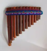 Antara Pan Flute Beginners Level Nice Sound 13 Pipes Handcrafted Peru 6 1/4"W