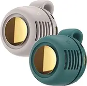 Portable Silent Mini Bladeless Electric Fan, Small Whirlwind Bladeless Fan, 3 Speeds Clip-on Fans for Shirt, Hands-Free Neck Fans (white+green)