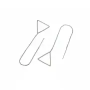 Silver Brass Triangle Threader Earring - 93mm - 2 Pieces 1 Pair - ER500