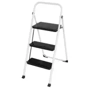 AmeriHome 3-Step Metal Folding Utility Step Stool Ladder with 200 lbs. Capacity
