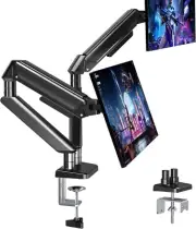 MOUNT Dual Monitor Desk Mount, Full Motion Dual Monitor Arm Gas Spring for 13-32