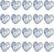 sourcing map 20 Pcs 3D Heart Light Blue Nail Rhinestones K9 Glass Crystal Rhinestones Pointed Back Crooked Heart Gems for Nail Charm Art DIY Decoration Craft 8x8mm