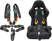 BESTZHEYU 5-Point Racing Harness, 1PC Black Racing Belts 5 Point Harness Sets with Ultra Comfort Heavy Duty 2 Inch Shoulder Pads Fit for Sports Car, Racing Car, Car
