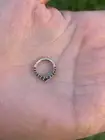 Chevron Rook and Septum Clicker Daith Hoop w/ Black Diamonds 14k Gold Helix Ring