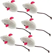 VILLFUL 6pcs Cat Catnip Mouse Indoor Tease Small Shape Realistic Funny Mouse Pets Plush Pet Shaped for Fuzzy Soft Kitten Stimulating Simulated Cute Stuffed Furry Stuff Cat Plush