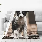 White and Black Dog Ultra-Soft Micro Fleece Blanket - Cozy and Lightweight Seasons