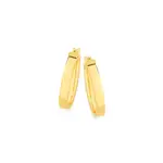 9ct Gold 15mm Square Tube Hoop Earrings