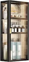 Modern Black Bathroom Wall Cabinet with Detachable Partitions Waterproof Frame for Smooth Surfaces Wall Mounted Storage Solution 30x69.5x14cm