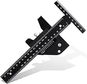 Woodworking Scriber, T Shaped Woodworking Multifunctional Ruler, Aluminum Alloy Marking Measuring Gauge DIY Carpentry Tool - Metric