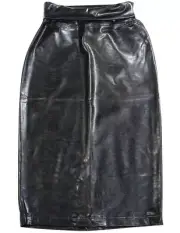 So Nikki Faux Leather Tube Skirt with Rollover Elastic Waistband