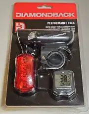LED Front & Rear Light - 9 Function Computer Diamond Back (AAA Battery Powered)