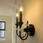 Wall Sconces Black Gold 1 Light Wall Sconce, Modern Wall Light Fixtures, Farmhouse Wall Sconces with Clear Glass Shade, Wall Lights for Living Room, Bedroom,