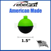 1.5" inch ROUND - Green & Black - Fishing Bobber Float - 3 to 1000 Count Packs