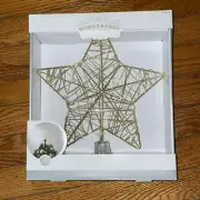 New in box target wondershop gold led lit tree topper star Christmas tree topper