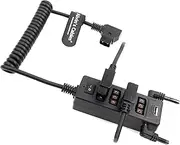 Alvin's Cables D-tap Splitter Cable with Power Switch Male DTap to 4 Female D Tap 2 DC USB for V-Mount Battery for ARRI/RED Camera LCD Monitor LED Video Light Bidirectional Pluggable