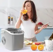 Portable Ice Maker Machine with Handle - 9 Bullet Ice Cubes in 6 Mins, 26Lbs/24H