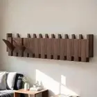 Wall Mounted Piano Coat Rack Wood Entryway Wall Hook Rack for Hanging Coats Keys