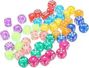 JOINPAYA Standard 6 Sided Dice Set in Acrylic Dice Game Toy Education Tool Party Favor