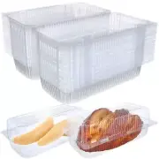 50 Pcs Plastic Loaf Container Transparent Cake Slice Containers Plastic Conta...