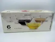 Circleware Set of 6 Clear Glass Dessert Parfait Cups Bowls 10.2cm
