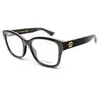 Gucci Women’s Rectangular Optical Eyewear Rx Black Eyeglasses Frame 54mm