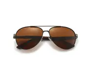 G01 Outdoor TAC UV400 Lens Black Frame Polarized Sunglasses Color Matching Big Frame Spring Glasses for Man-Dumb Gun Tea