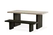 Sloane Travertine Dining Table with Bench Set