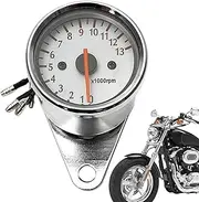 Speedometer Gauge, Vintage Metal Motorcycle Cluster Pointer Type, LED Backlit Display, Accurate Odometer, Motorcycle Odometer Speedometer Gauge