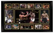 MUHAMMAD ALI & MIKE TYSON SIGNED PHOTO POSTER LIMITED EDITION FRAMED MEMORABILIA