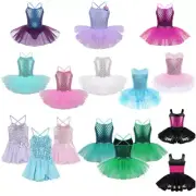 Girl Sequins Ballet Dance Dress Kid Tutu Skirt Leotard Dancewear Mermaid Costume