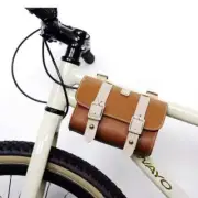NNEDSZ Brown Vintage Bicycle Handlebar Bag – Universal Front & Rear Bike Accesso