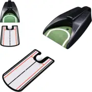 Golf Putting Alignment Mirror with Putting Cup Combo, Portable Putting Training