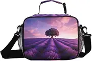 Digital Lavender Landscape Insulated Lunch Box for Women Men - Ideal for Work, Picnics - Includes Adjustable Shoulder Strap