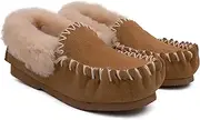 [Yellow Earth Australia] Yellow Earth Adults Traditional Moccasin Ugg Slipper, Chestnut, US M13/W14