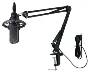 Audio Technica AT4033A Condenser Recording Microphone+Shockmount+Case+Boom Arm