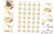 48 PCS Clear Plastic Cupcake Boxes, 3.5 Inches Individual Cupcake Holder with