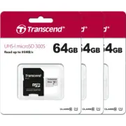 3 x Transcend Micro SD XC 64GB Class 10 Memory for Samsung, HTC LG Android