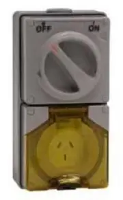 Clipsal 56-SERIES SWITCHED SOCKET 250V 3-Pins Flat, Chemical Grey- 10A Or 15A