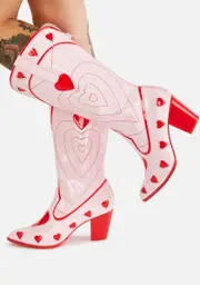 [Y.R.U.] Red Heart Space Cowgirl Boots