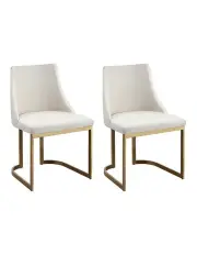 [Artiss] Dining Chairs Linen Fabric Frame Set of 2 in Beige