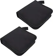 Zerodeko 2Pcs Oxford Cloth CD Storage Bag Capacity Disc Case for Discs Stylish and Wear Resistant Organizer for Home Cinema Car Storage Easy Open and