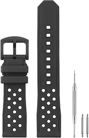 [HANYTON] Compatible with TAG Heuer Watch 22mm Band, Soft Silicone Rubber Replacement Strap for TAG Heuer Watch Formula 1 Series, Black