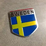 VOLVO 瑞典國旗鋁貼SWEDEN 國旗標 / VOLVO S90 S60 V90 V60 V50 V40 XC60