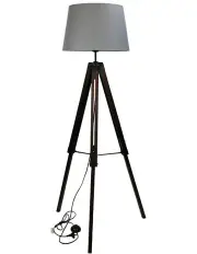 [Oriel Lighting] TreviComplete Base & Shade Floor Lamp in Grey