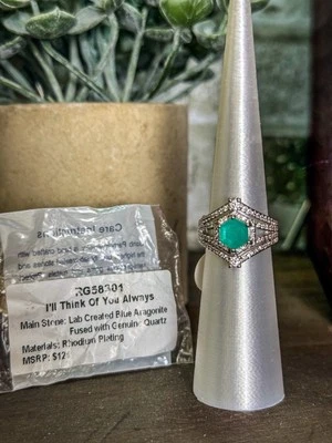 Bomb Party - I’LL THINK OF YOU ALWAYS - Size 6 OG - Blue Aragonite on Rhodium