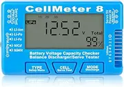WAZIJ 1 PCS RC Cellmeter 8 Digital Battery Capacity Checker Controller Tester Voltage Tester for Li-Ion NiMH Nicd Cell Meter Blue