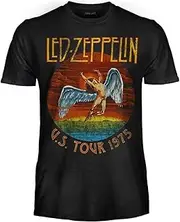 [Led Zeppelin] U.S. Tour 1975 Official T-Shirt Band Rock Unisex Adult Boys