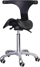 Saddle Chair,Two-Part Saddle Stool,Ergonomic Rolling Chair with Back,Adjustable Height and Loading Capacity 220ibs for Office Salon Shop
